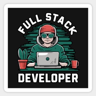 Full Stack Developer Hacker Themed Magnet